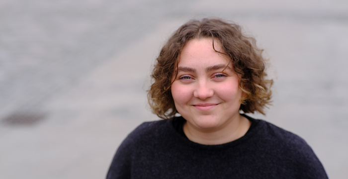 Beata Holmlid, studentrepresentant i Campus totalförsvars styrgrupp.